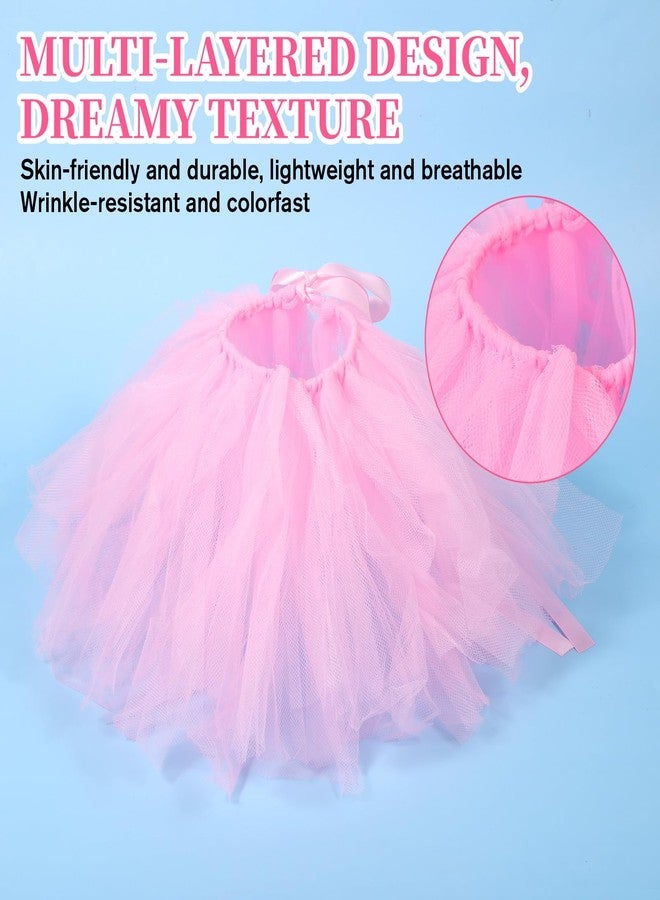 Zelphvt Dog Tutu Pink Tulle Tutu for Dogs Ballet Skirt for Small Medium Dogs Adjustable Pet Costume Puppy Dress with Pink Bow Dog Collar for Birthday Wedding Halloween Photo Props - Image 3